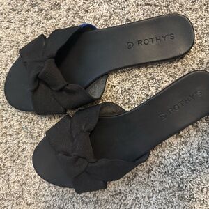Rothy's Elegant Black Bow Sandals